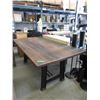 Image 1 : New Farm Style Table with Metal Trestle Base