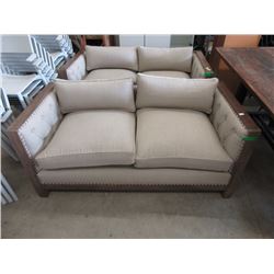 New Wood Framed Upholstered Loveseat