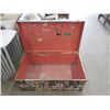Vintage Storage Trunk with Many Stickers