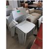 6 Stacking Grey Resin Chairs