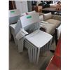 6 Stacking Grey Resin Chairs