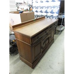 Vintage Art Nouveau Carved Oak Sideboard ca1890