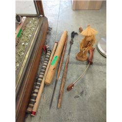 Short Wood Spears, Bow & More