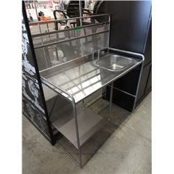 One Piece Metal Kitchen Sink & Cabinet