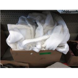 Large Box of New White Towels & Bath Robes