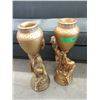 Image 1 : Pair of 24" Tall Chalkware Vases