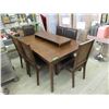 Image 1 : Dining Table with Leaf & 6 Chairs