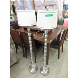 Pair of New Brushed Nickel Floor Lamps