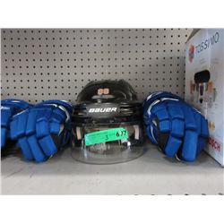 New Bauer Hockey Helmet & Pair of CCM Gloves