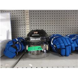 New Bauer Hockey Helmet & Pair of CCM Gloves