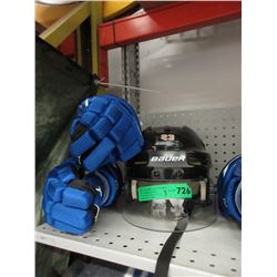 New Bauer Hockey Helmet & Pair of CCM Gloves