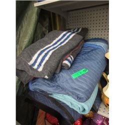 4 Shipping Blankets & a Bed Blanket