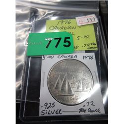 1976 Montreal Olympics .925 Silver $5 Coin
