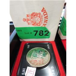 1973 Canadian Silver RCMP Dollar -.500 Silver