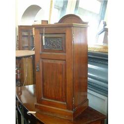 A late Victorian mahogany pot cupboard, H 88cms W 38cms...