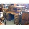 Image 1 : A 1930's oak roll top desk, H 125cms W 138cms...