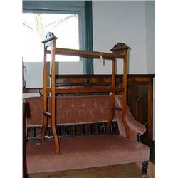 A Victorian mahogany towel rail, H 97cms W 81cms...