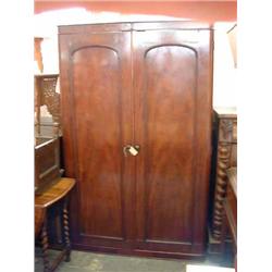 A Victorian mahogany double wardrobe, H 192cms W 120cms...
