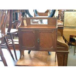 A mahogany hanging cupboard, H 51cms W 43cms...