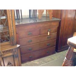 A George III mahogany chest of five drawers (upper section of chest on chest), H 104cms W 120cms...