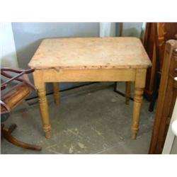 A 19th century drag-painted pine table, L 90cms D 64cms...