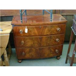 A 19th century mahogany bow-fronted chest, H 86.5cms W 91.5cms...