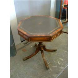 A Georgian style mahogany octagonal occasional table, H 66cms Dia 66cms; and a similar oval coffe...