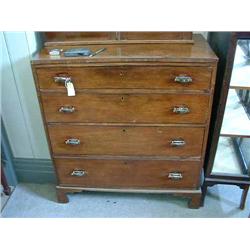 A George III mahogany chest, H 100cms W 91.5cms...