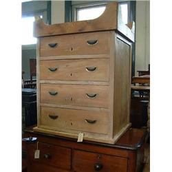 A beech four-drawer chest, H 89cms W 67.5cms...