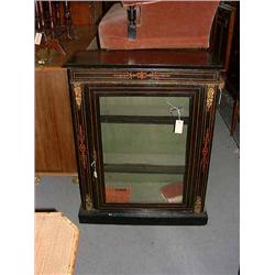 A Victorian ebonised pier cabinet, H 95cms W 76cms...