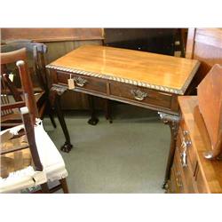 A Georgian style mahogany side table, W 3ft D 1ft 8ins...