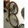Image 1 : A near pair of mahogany oval wall mirrors, the largest H 70 cms W 82 cms...