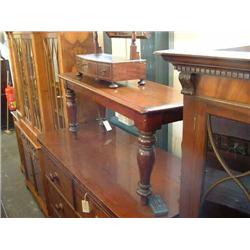 A Victorian mahogany solid seat stool, H 43cms W 99cms...
