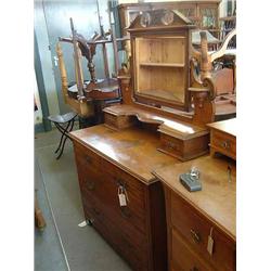 A late Victorian oak dressing chest, H 162cms W 108cms...
