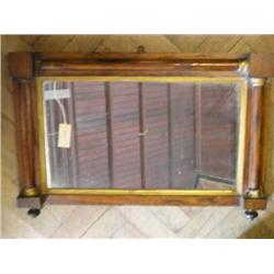 A Victorian rosewood overmantel mirror, H 46.5cms W 76cms, and another mirror, H 79cms W 78cms...