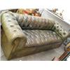 Image 1 : A three-seat Chesterfield settee covered in deep-buttoned hide, L 230cm...