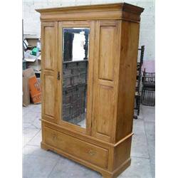 A Victorian pine wardrobe, H 196cms W 133cms...
