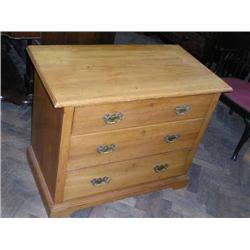 A stripped pine chest of drawers, H 78cms W 98cms...