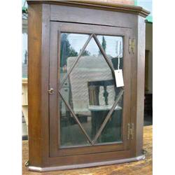 A mahogany hanging corner cupboard and an Edwardian mahogany display cabinet (made-up), H 68cms W...