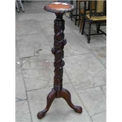 A carved hardwood jardiniere stand, H 116.5cm...