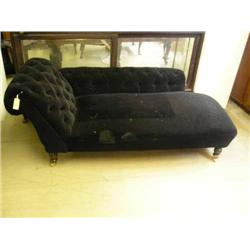 A mahogany chaise longue, L 173cms...