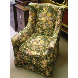 An Edwardian wing armchair and a quarter-size billiard table (made up)...