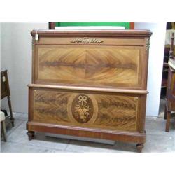 A French mahogany head and foot bedstead, W 152.5cms...