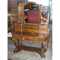 A Victorian style mahogany dressing table, H 161.5cms W 121.5cms...