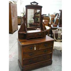 A Victorian walnut dressing chest, H 174.5cms W 92.5cms...