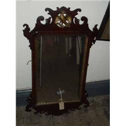 A George III style mahogany wall mirror, H 88cms W 51cms...