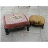 Image 1 : A Victorian mahogany footstool, on cabriole legs, and a similar smaller stool....