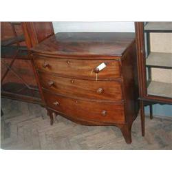 A 19th century mahogany bow-fronted chest of drawers, H 89cms W 92cms...