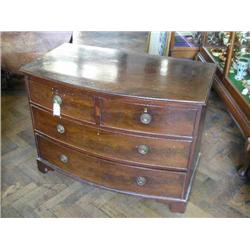 A 19th century mahogany bow-fronted chest of drawers, H 78cms W 107cms...