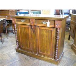 A Victorian walnut chiffonier fitted drawers and cupboards (superstructure deficient), H 83.5cms...